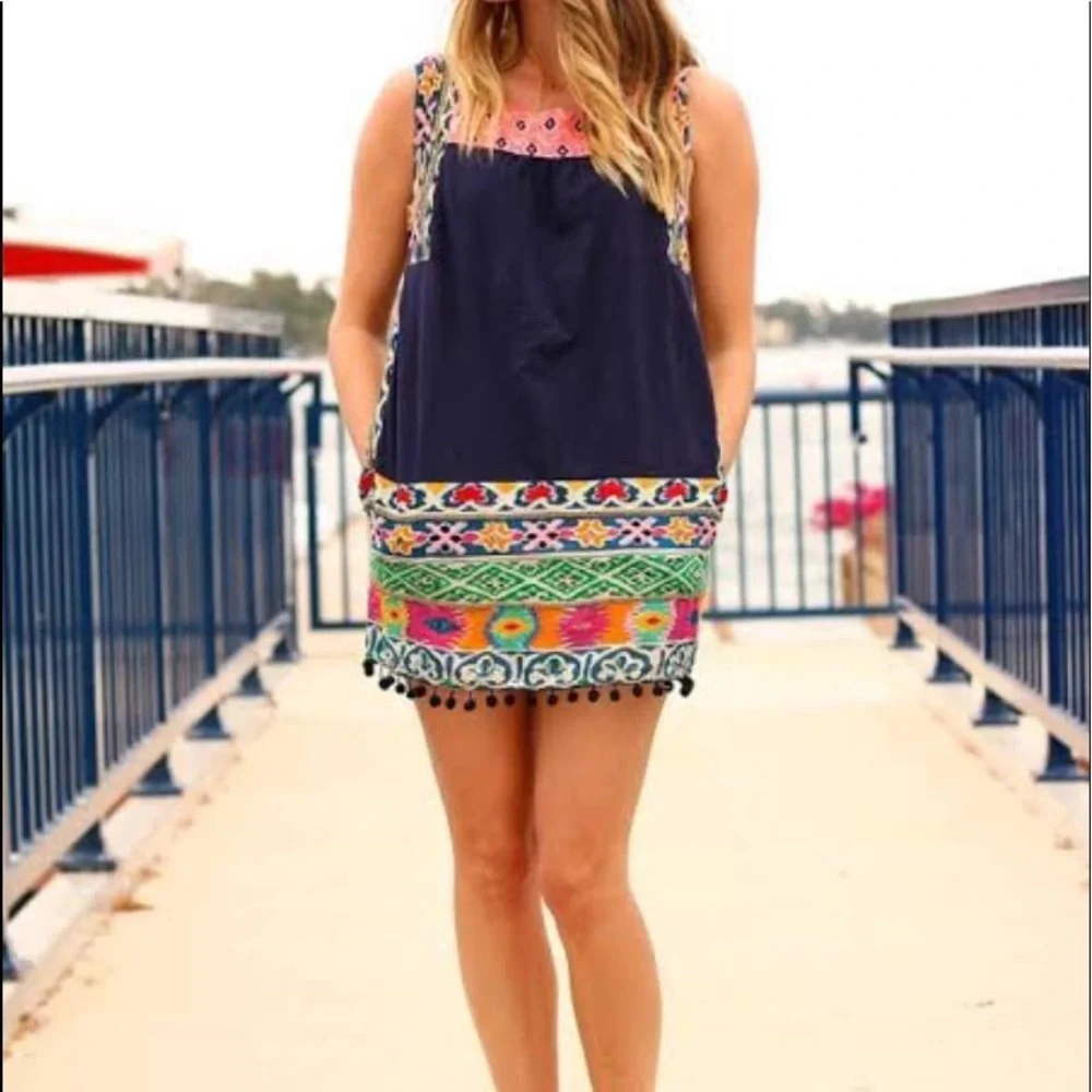 🆕 Anthropologie Multicolor Embroidered Tunic - Picture 1 of 15